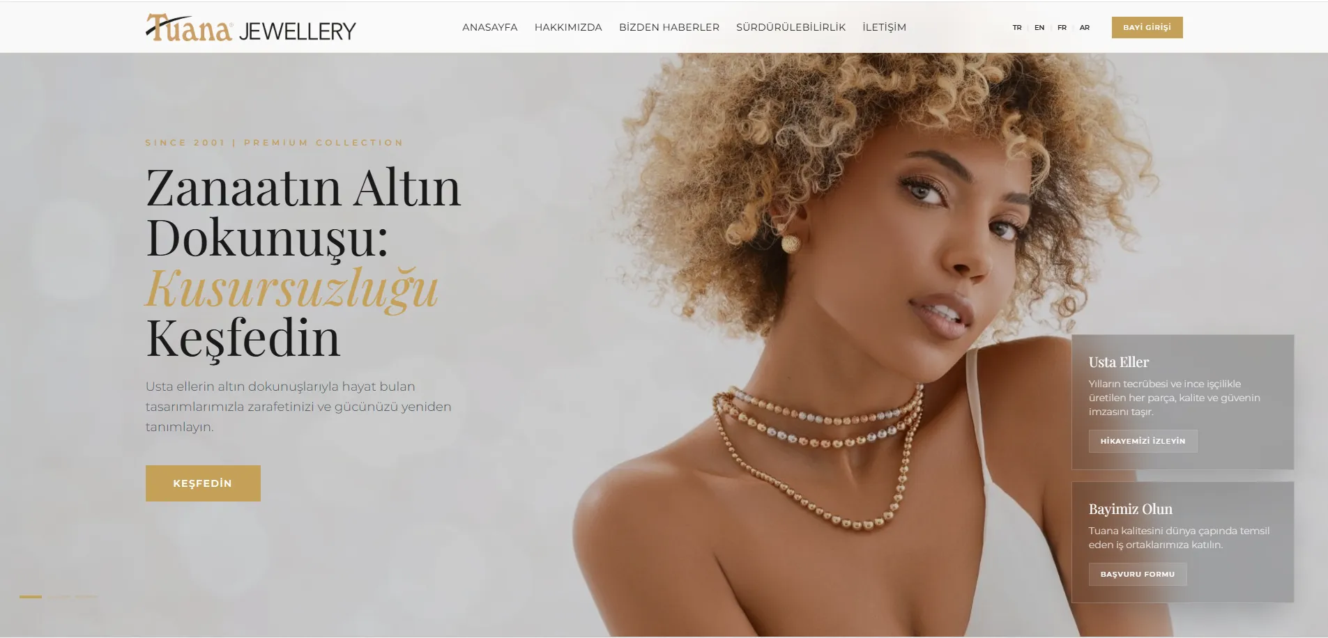 Tuana Jewellery şık ve özel tasarım altın takı modelleri ile lüks mücevher koleksiyonu.
